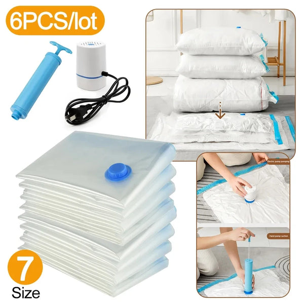 6PCs/Set Space Saving Vacuum Bag